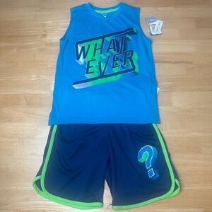 Max & Olivia Kids Boy's Whatever Blue Tank & Short Set Sleepwear Size S Small